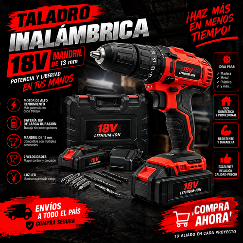 Taladro inalambrica 18v mandrill ⚒️👷🛠️